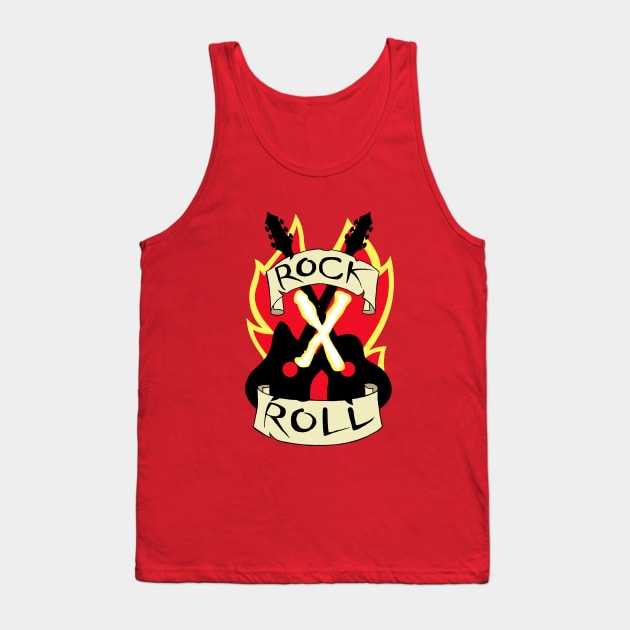 Rock X Roll Crop Top Tank Top by artoflucas